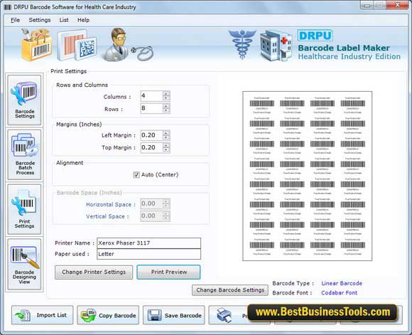 Barcodes Generator for Hospitals screen shot