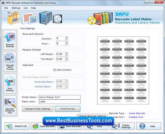 Screenshot of Barcode Maker for Library System 7.3.0.1