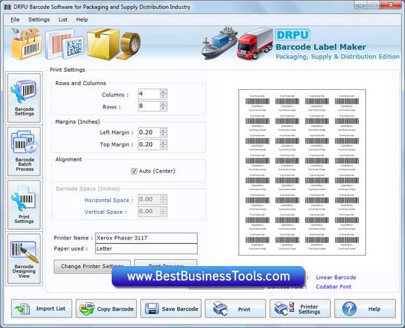 Screenshot of Supply Distribution Barcode Generator
