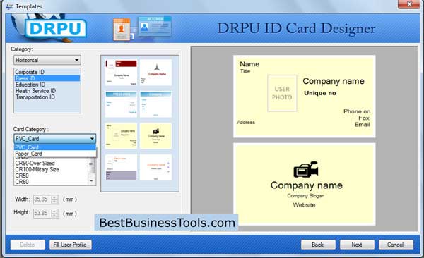 Screenshot of Photo Identity Card Maker