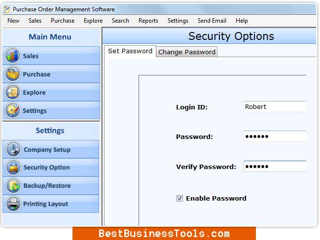 Purchase Order Organizer Tools screenshot