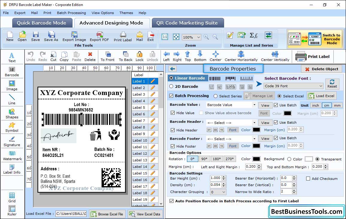 Barcode Properties