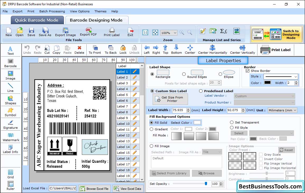 Label Properties