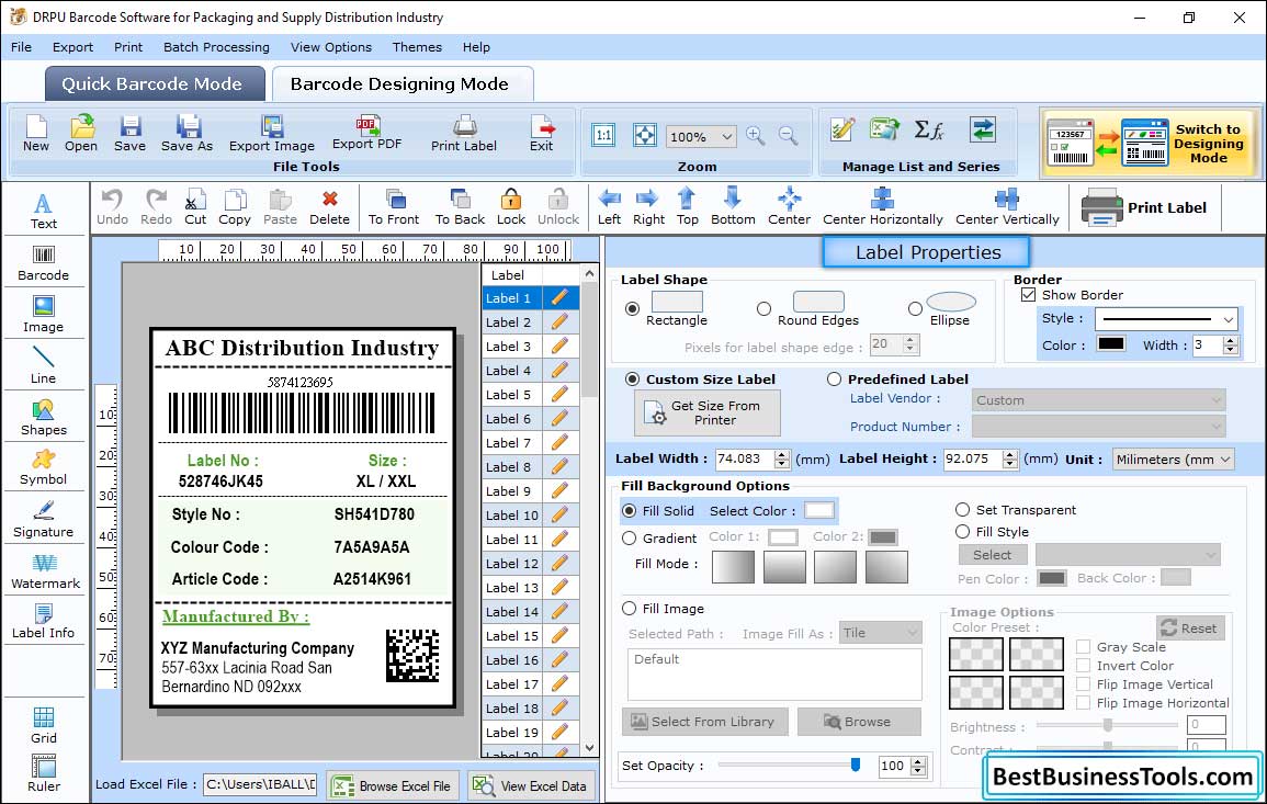 Label Properties