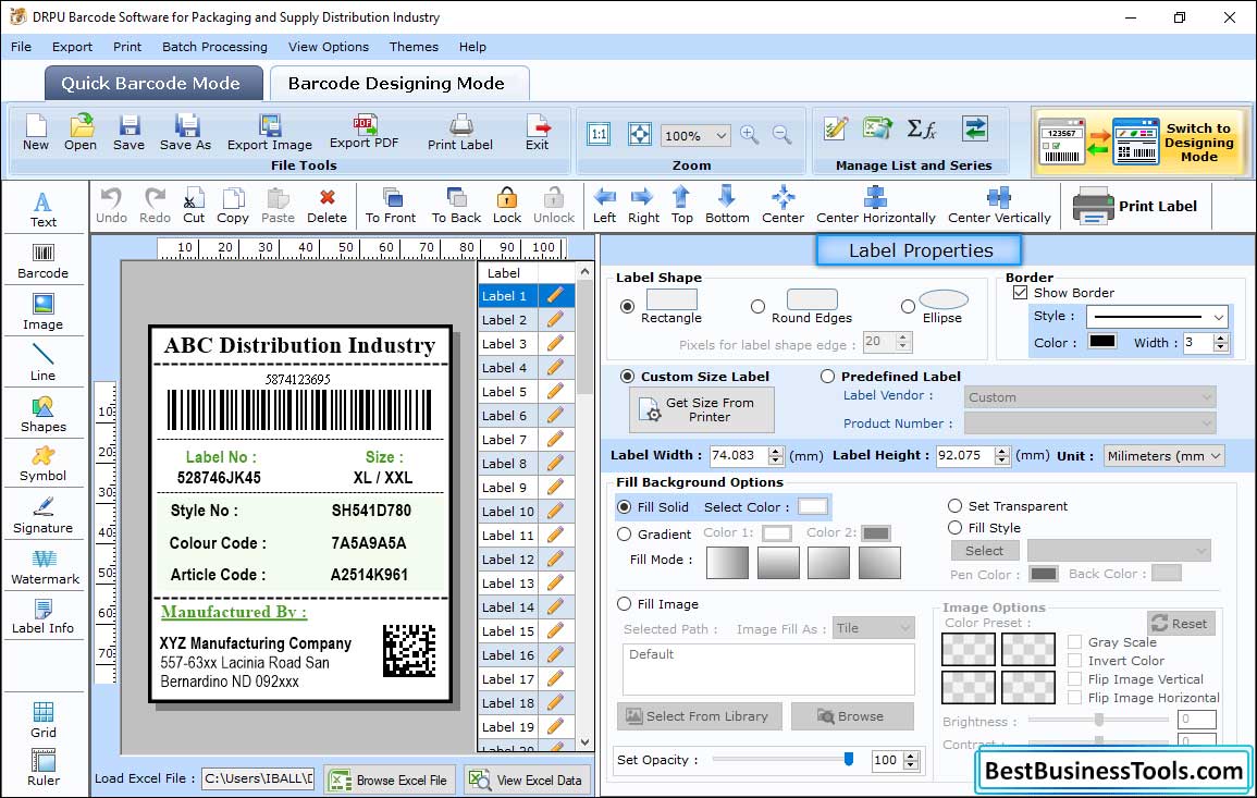 Label Properties