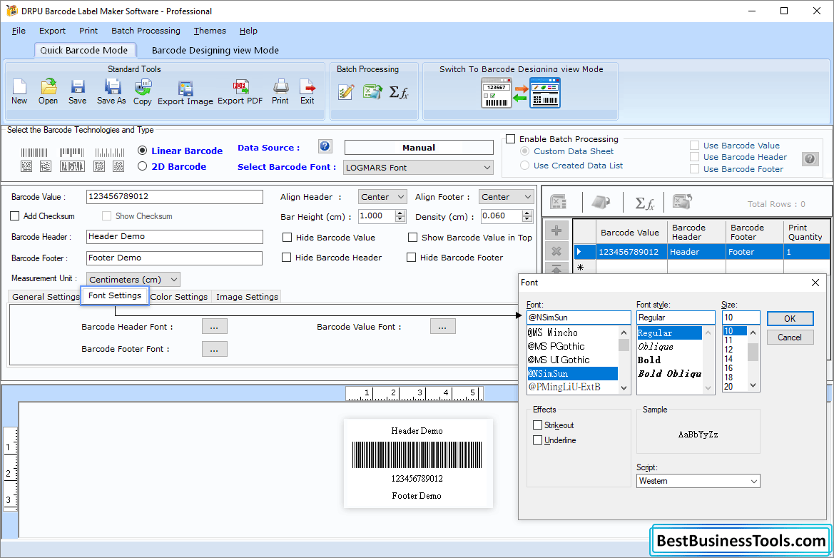 Professional barcode software generate print 2D and linear barcodes