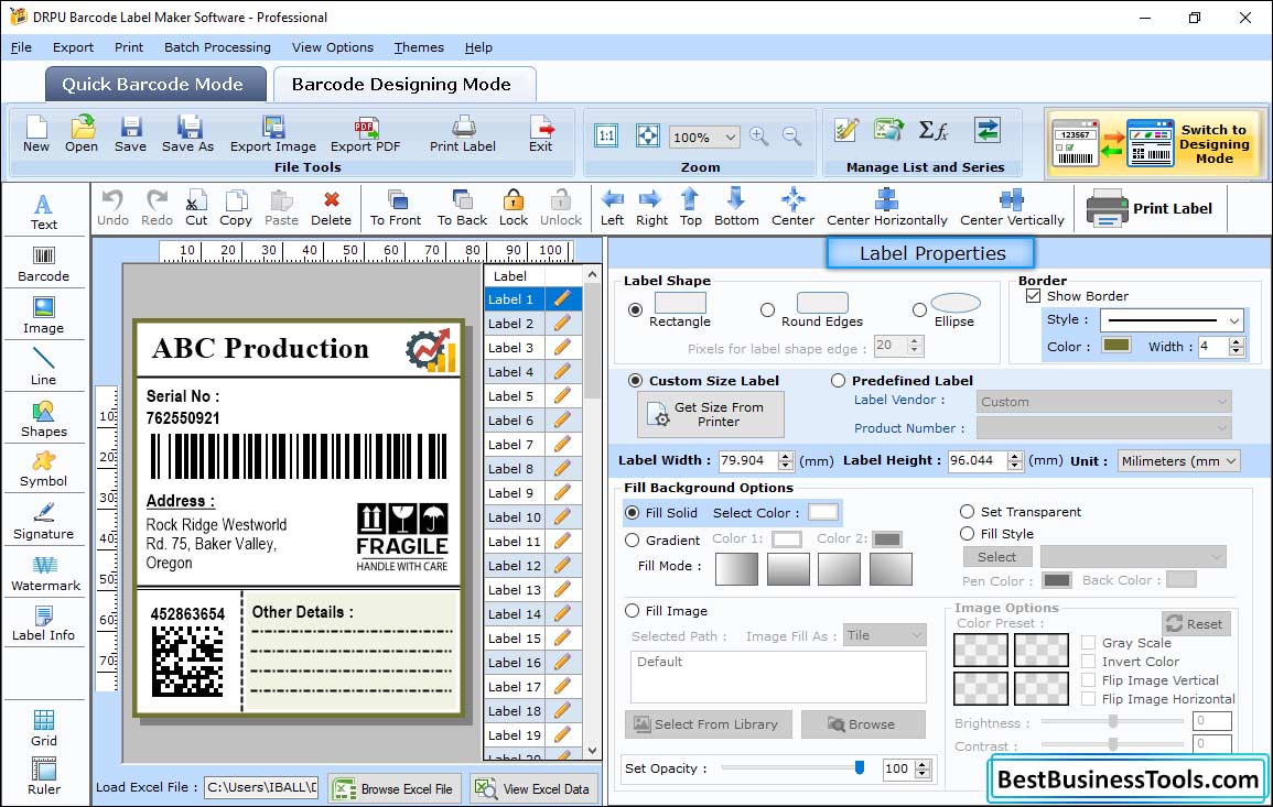 Label Properties