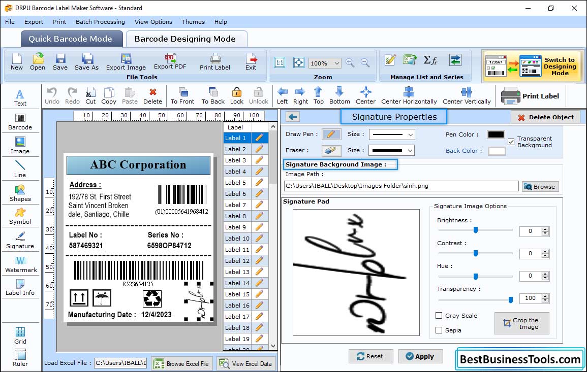  Signature Bracode Properties